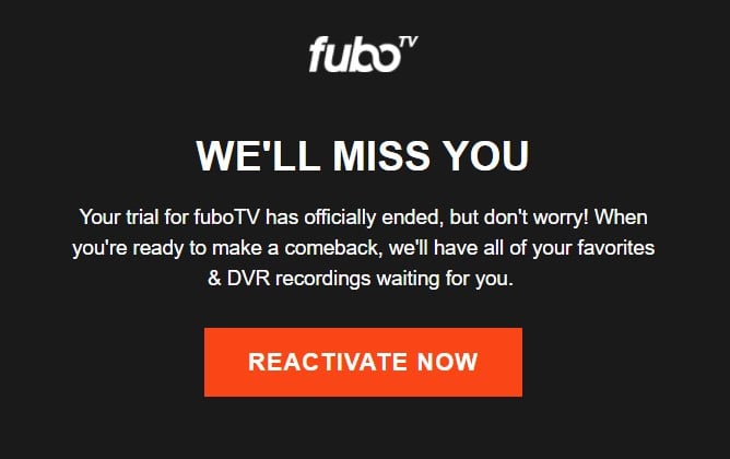 fubotv cancellation confirmation