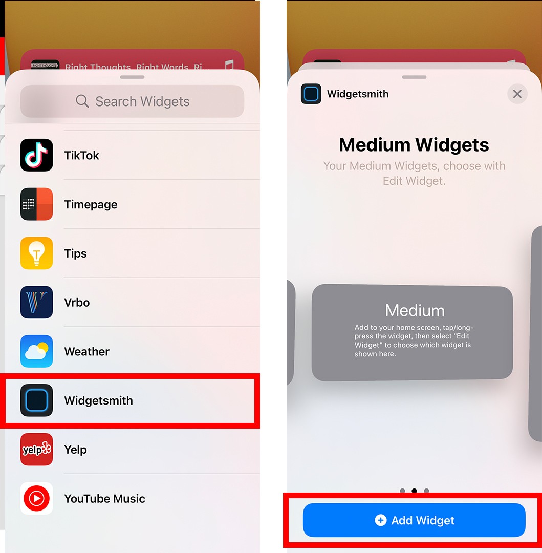 How to add the widget