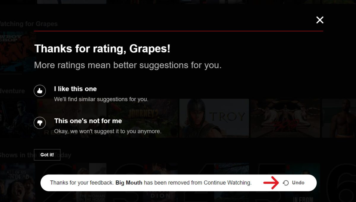 How to get shows off of keep watching on netflix sale