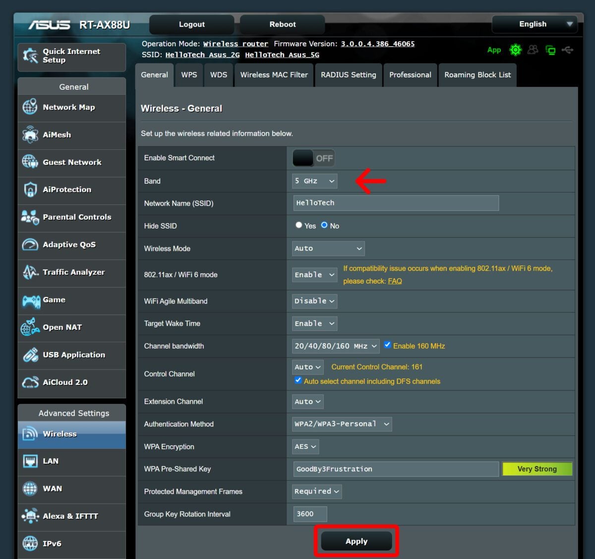 how to change wifi password