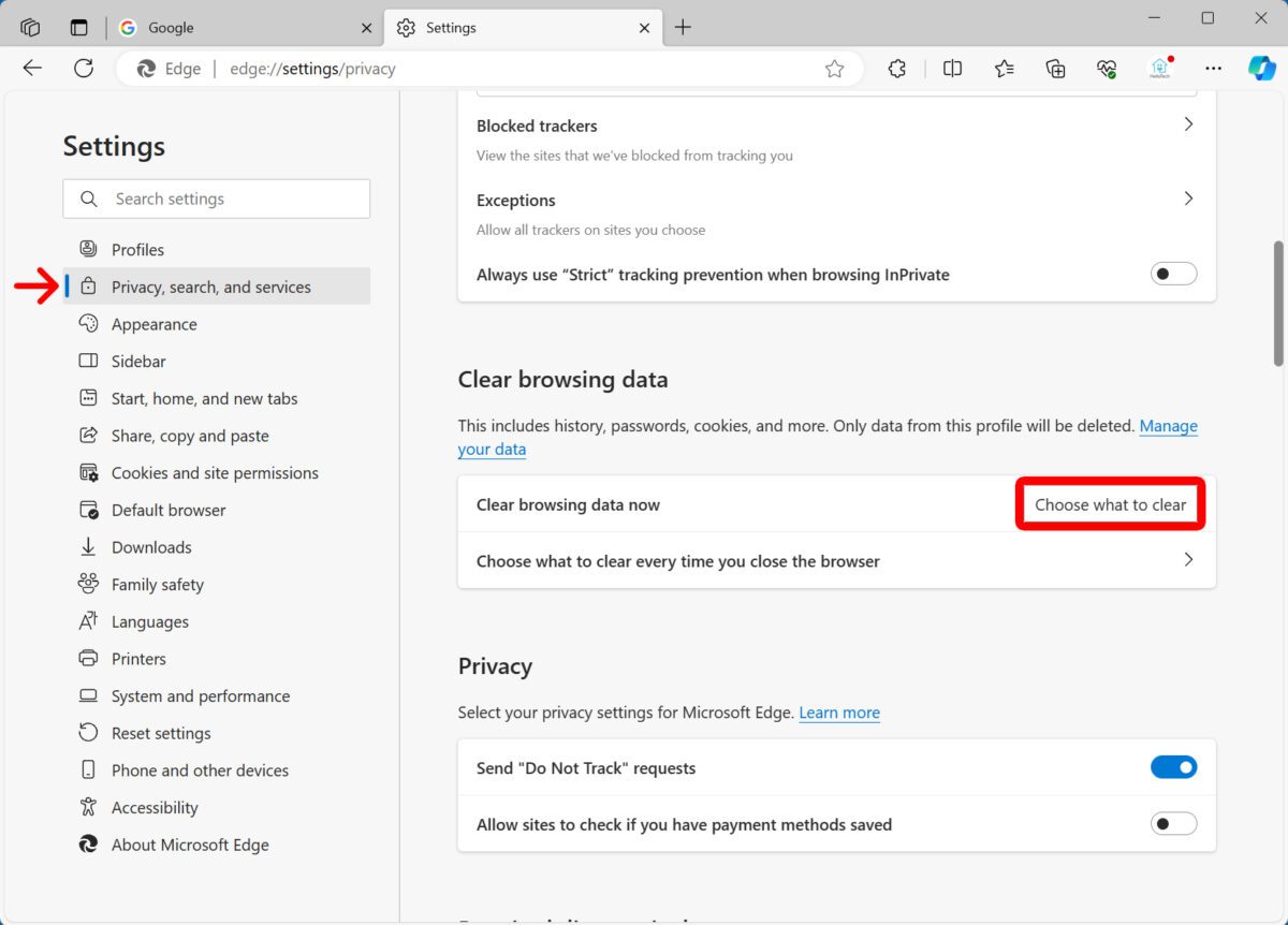 How to Clear Cookies in Microsoft Edge