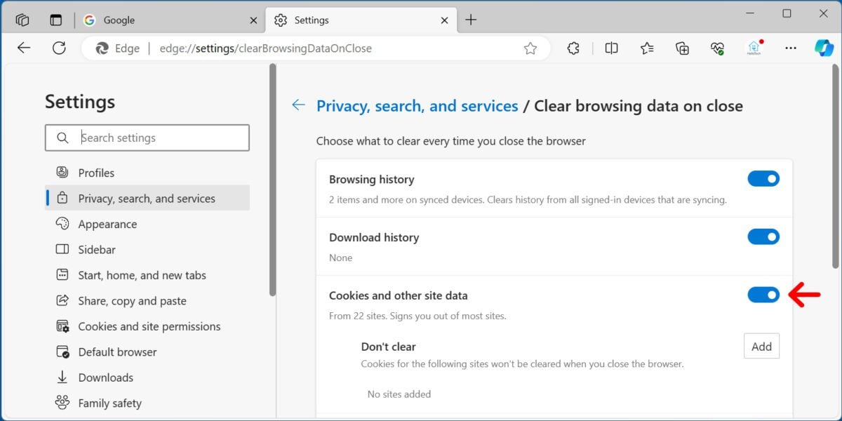 How to Clear Cookies in Microsoft Edge