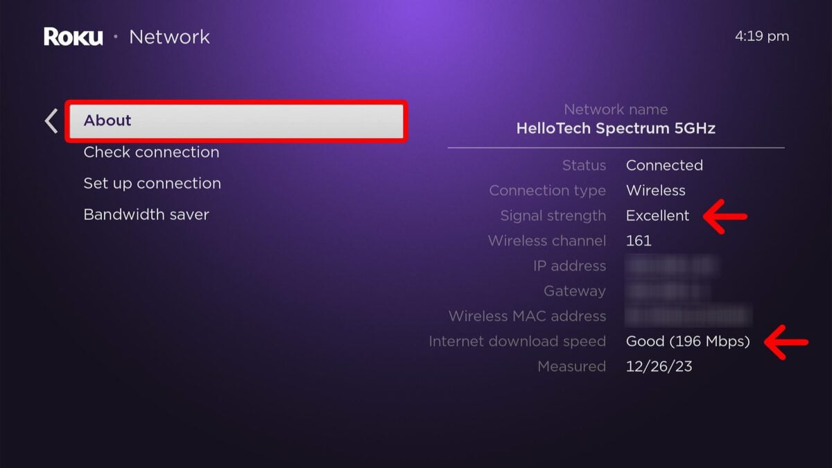 How to check Roku WiFi signal strength