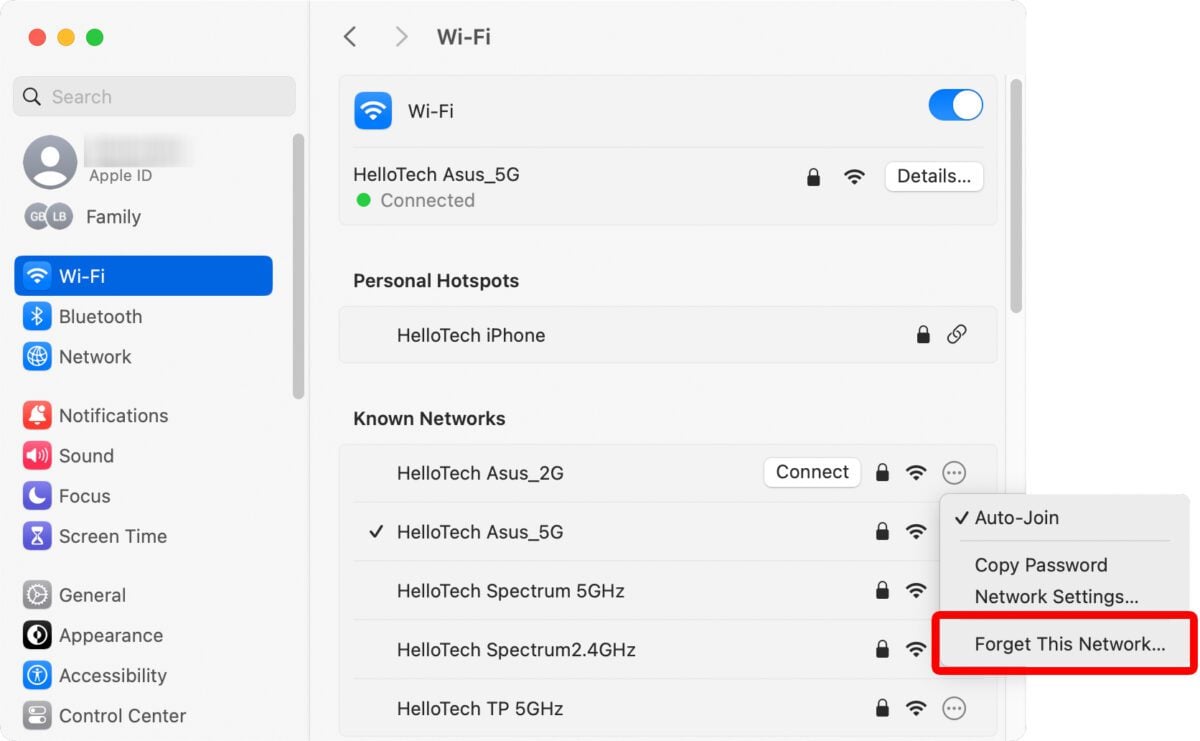 How to Forget a WiFi Network on a Newer Mac